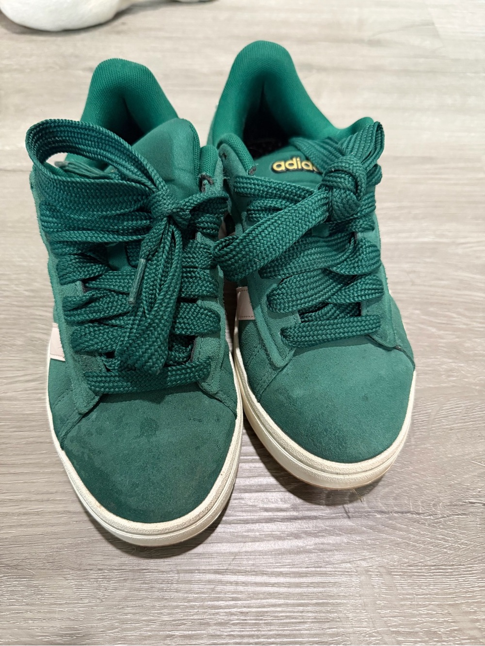 adidas Green Suede Sneakers with Cream Sole